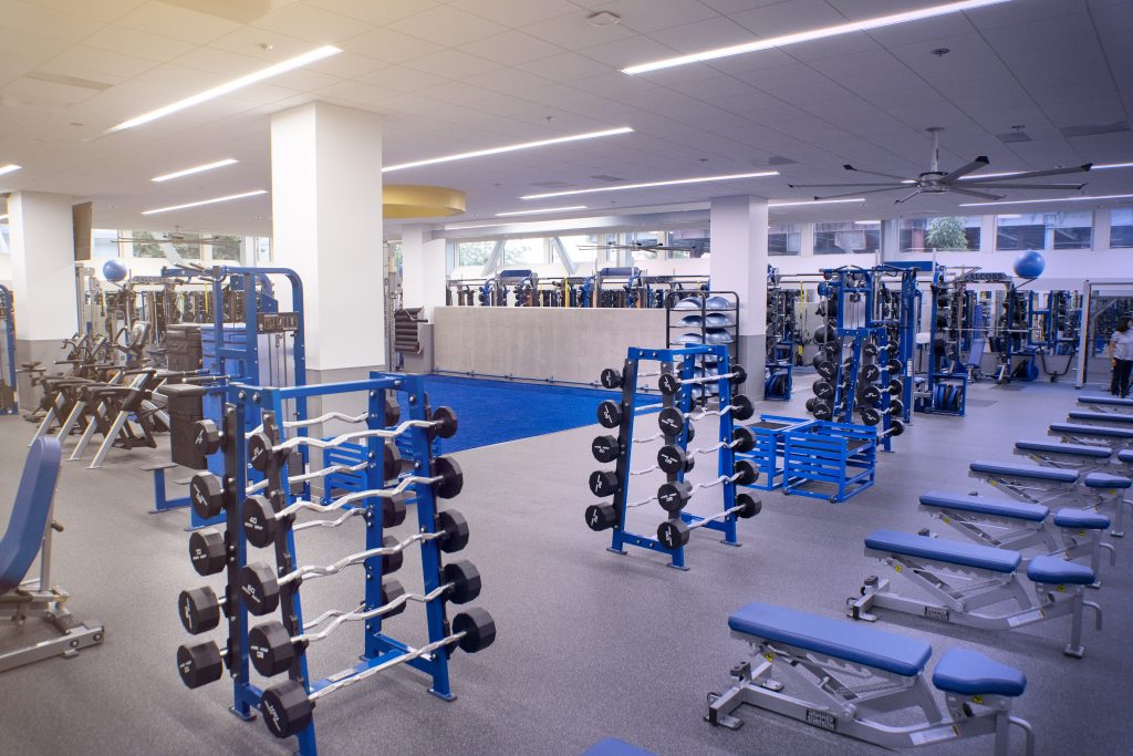 Functional Fitness floor in the middle of the strength and cardio areas at Cerritos College